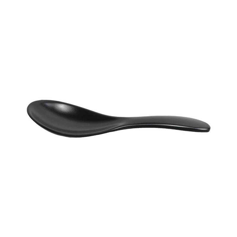 Vague Black Textured Melamine Soup Spoon