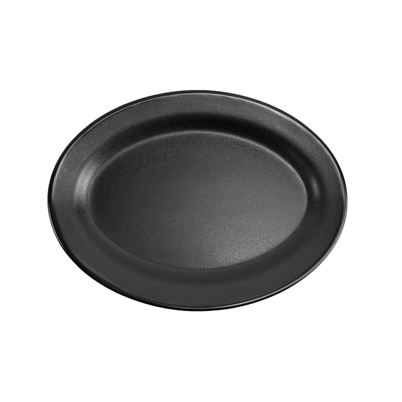 Vague Black Melamine Oval Plate - Al Makaan Store