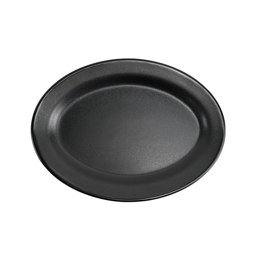 Vague Black Melamine Oval Plate - Al Makaan Store