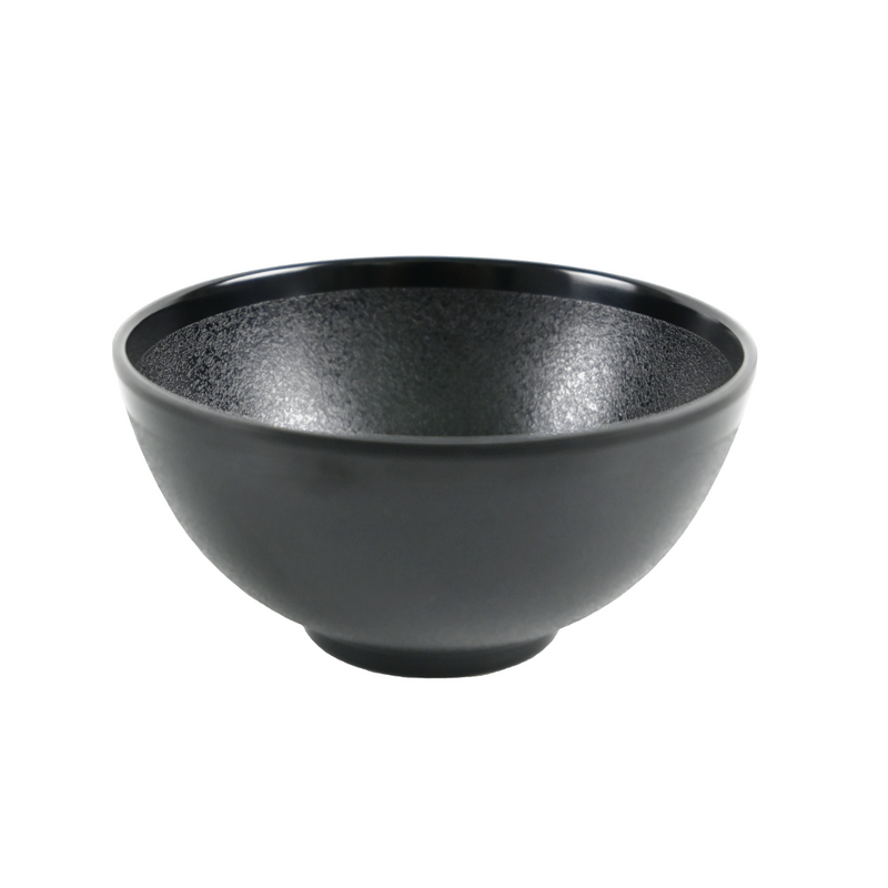 Vague Black Round Melamine Footed Bowl - Al Makaan Store