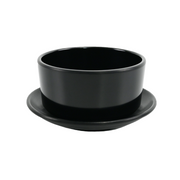 Vague Black Melamine Soup Bowl with Saucer Set - Al Makaan Store