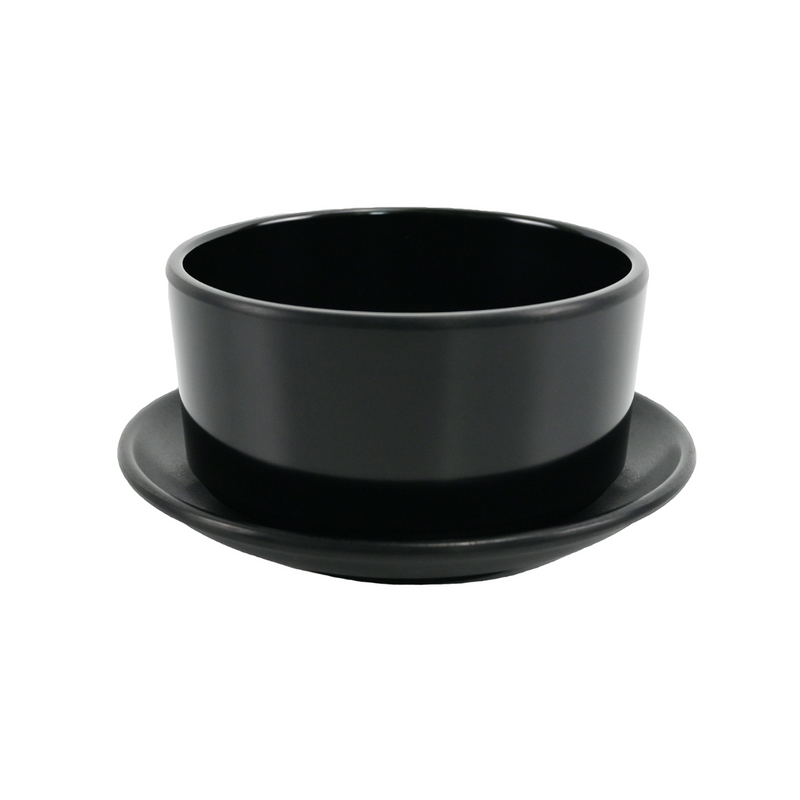 Vague Black Melamine Soup Bowl with Saucer Set - Al Makaan Store