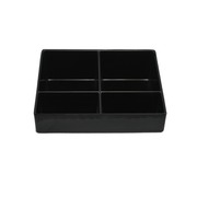 Vague Black Melamine Tea Box with 4 Compartments 15.2 x 11.5 x 4.8 cm - Al Makaan Store