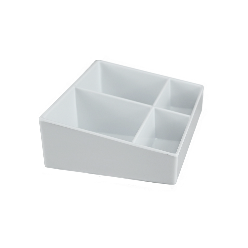 Vague Black Melamine Tea Box with 4 Compartments 15.2 x 11.5 x 4.8 cm - Al Makaan Store