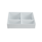 Vague Black Melamine Tea Box with 4 Compartments 15.2 x 11.5 x 4.8 cm - Al Makaan Store