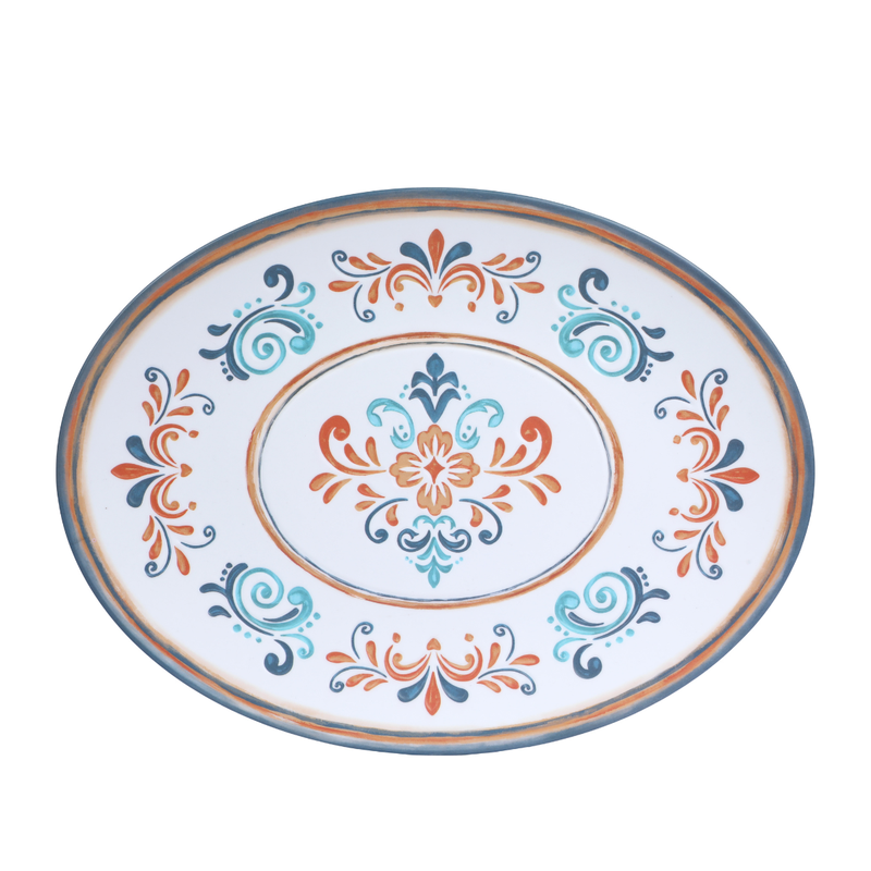 Vague Melamine Oval Plate 14'' Marrakech Design - Al Makaan Store