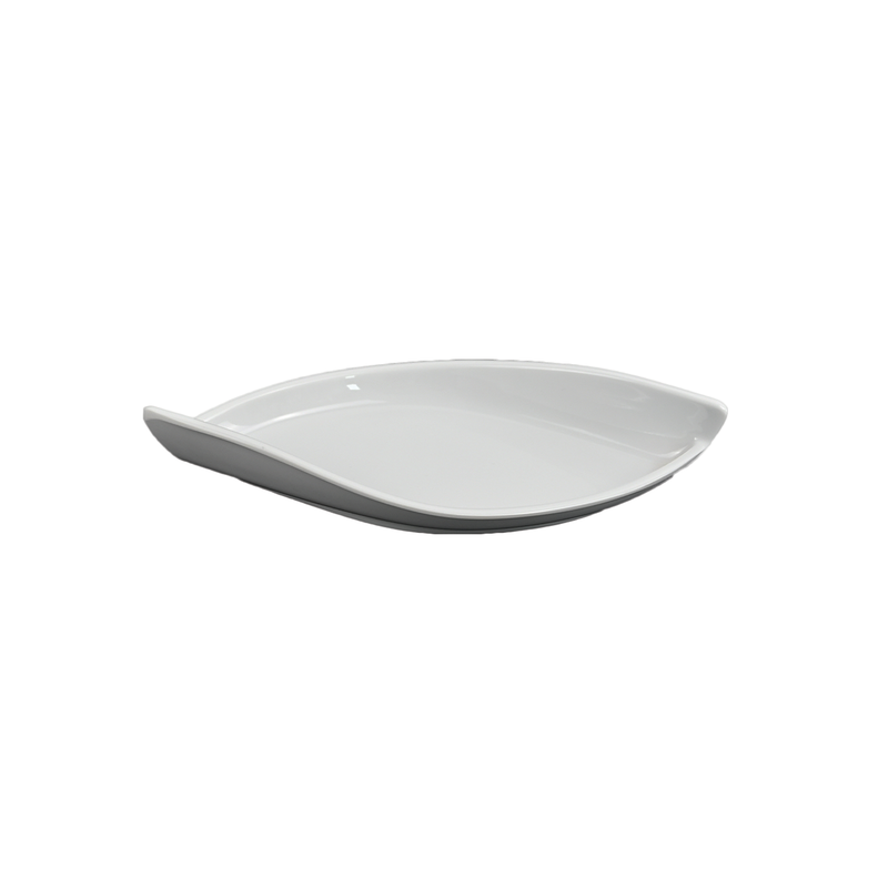 Vague Melamine White Boat Plate - Al Makaan Store