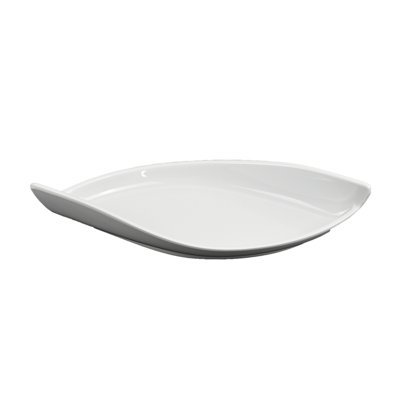 Vague Melamine White Boat Plate - Al Makaan Store