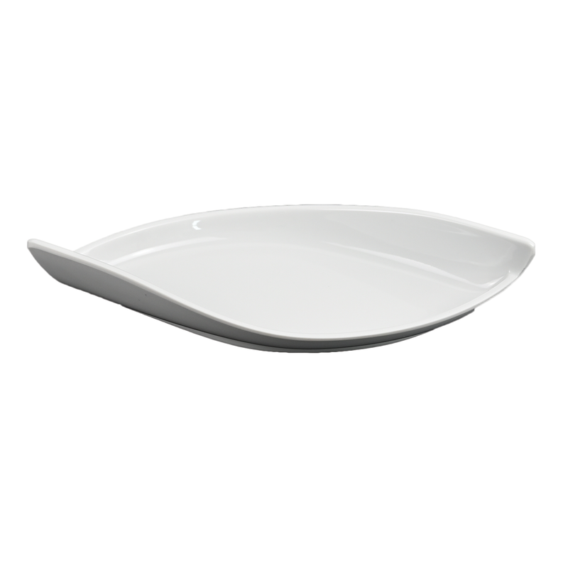 Vague Melamine White Boat Plate - Al Makaan Store