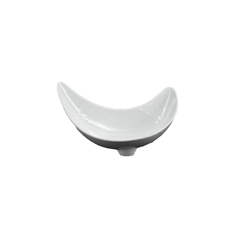 Vague Melamine White Moon Plate - Al Makaan Store