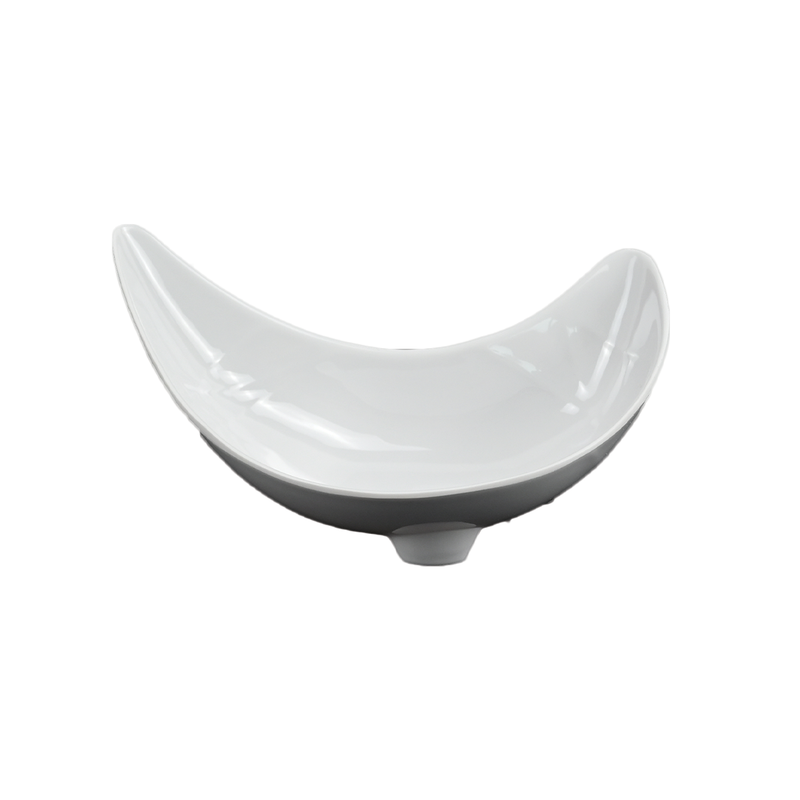 Vague Melamine White Moon Plate - Al Makaan Store