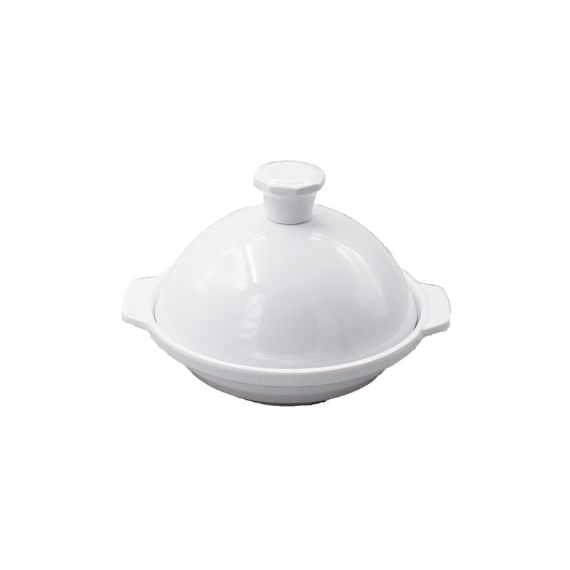 Vague Melamine White Round Dates Bowl with Lid - Al Makaan Store