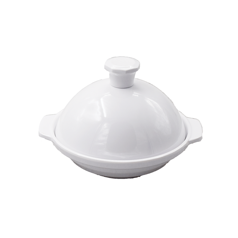 Vague Melamine White Round Dates Bowl with Lid - Al Makaan Store