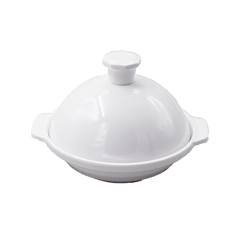 Vague Melamine White Round Dates Bowl with Lid - Al Makaan Store
