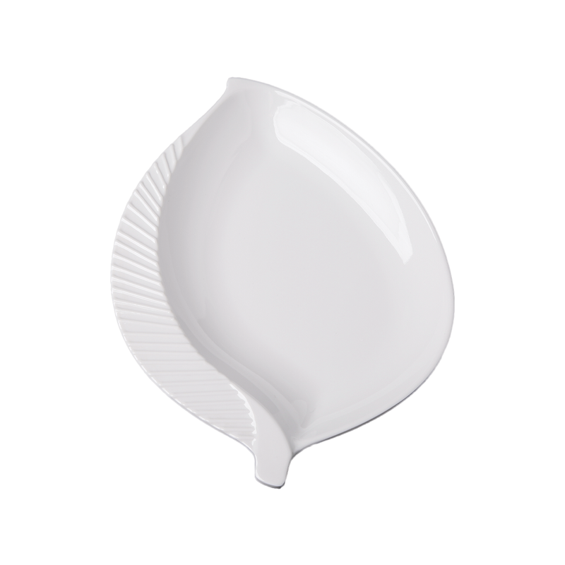 Vague Melamine White Leaf Plate - Al Makaan Store