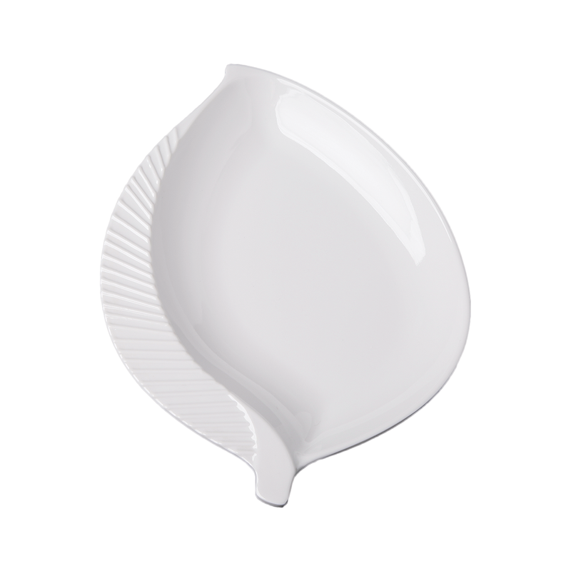 Vague Melamine White Leaf Plate - Al Makaan Store