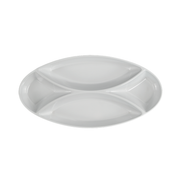 Vague Melamine White Oval Divided Plate - Al Makaan Store