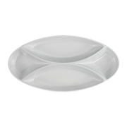 Vague Melamine White Oval Divided Plate - Al Makaan Store
