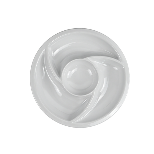 Vague Melamine White Round Divided Plate 9.75” - Al Makaan Store