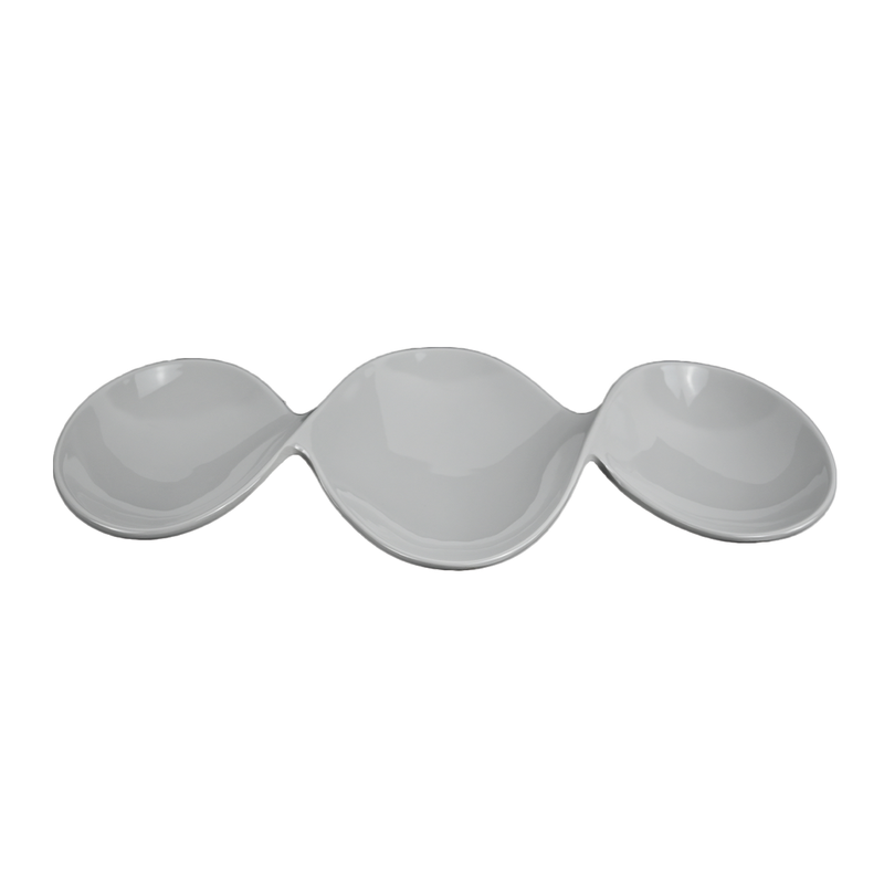 Vague Melamine White Serving Tray 16”-1 - Al Makaan Store