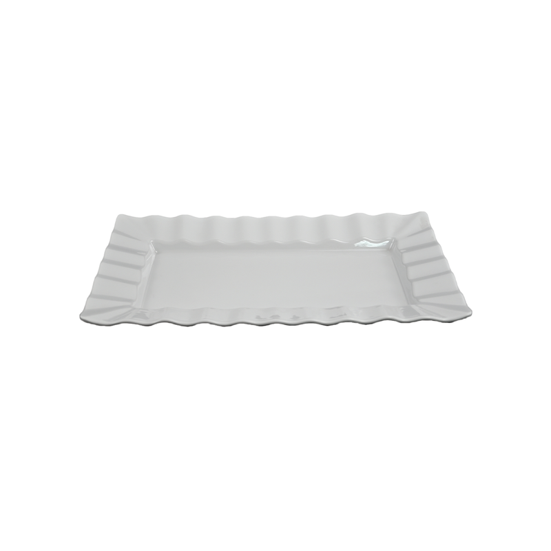 Vague Melamine White Rectangle Plate - Al Makaan Store