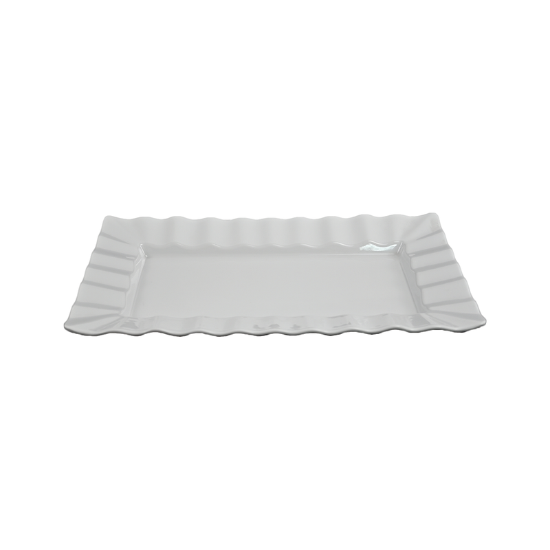 Vague Melamine White Rectangle Plate - Al Makaan Store