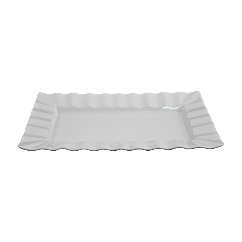 Vague Melamine White Rectangle Plate - Al Makaan Store