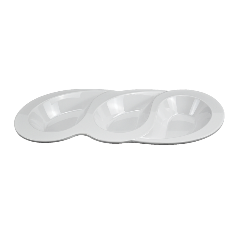 Vague Melamine White Three Compartment Plate 14.25” - Al Makaan Store