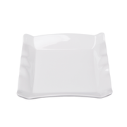 Vague Melamine White Square Plate wih Wavy Edges - Al Makaan Store