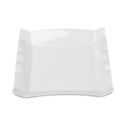 Vague Melamine White Square Plate wih Wavy Edges - Al Makaan Store