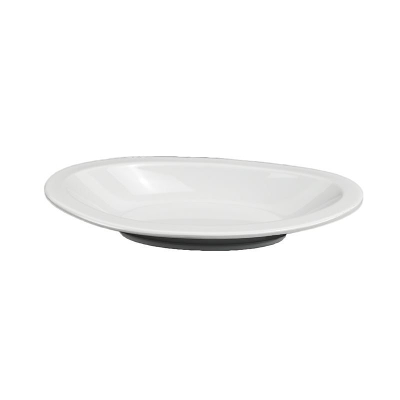 Vague Melamine White Oval Dish 7.5” - Al Makaan Store