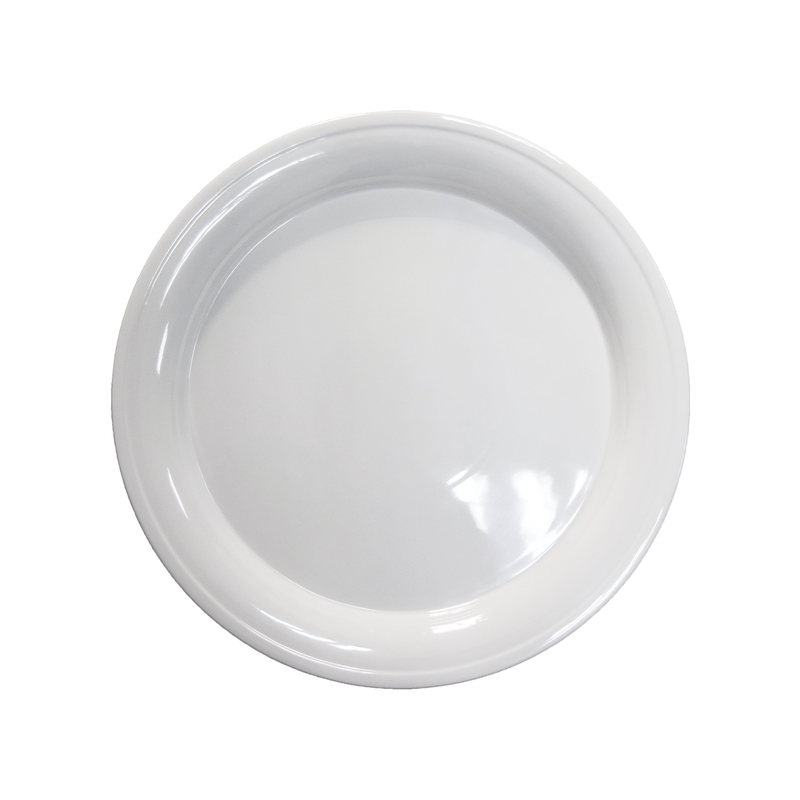 Vague Melamine White Round Deep Plate - Al Makaan Store