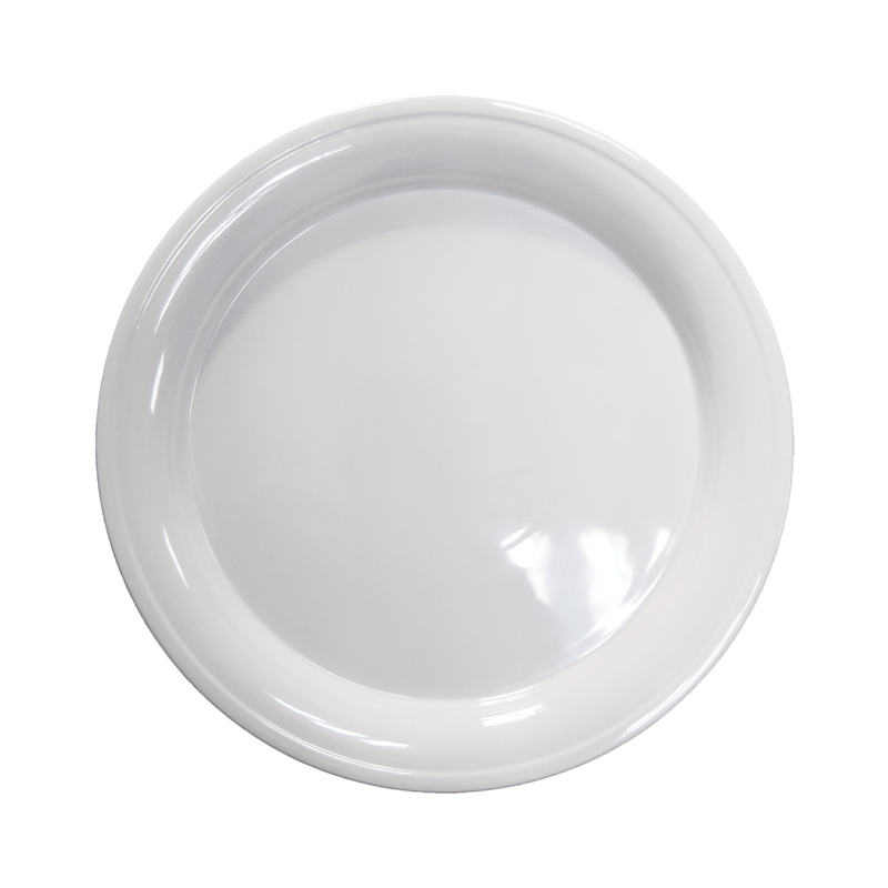 Vague Melamine White Round Deep Plate - Al Makaan Store