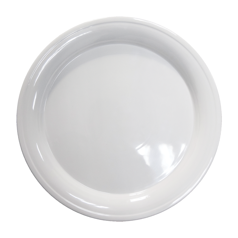 Vague Melamine White Round Deep Plate - Al Makaan Store