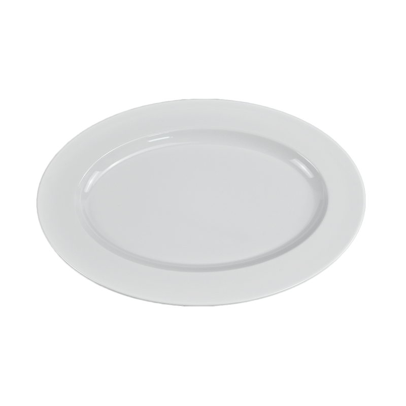 Vague Melamine White Oval Plate - Al Makaan Store