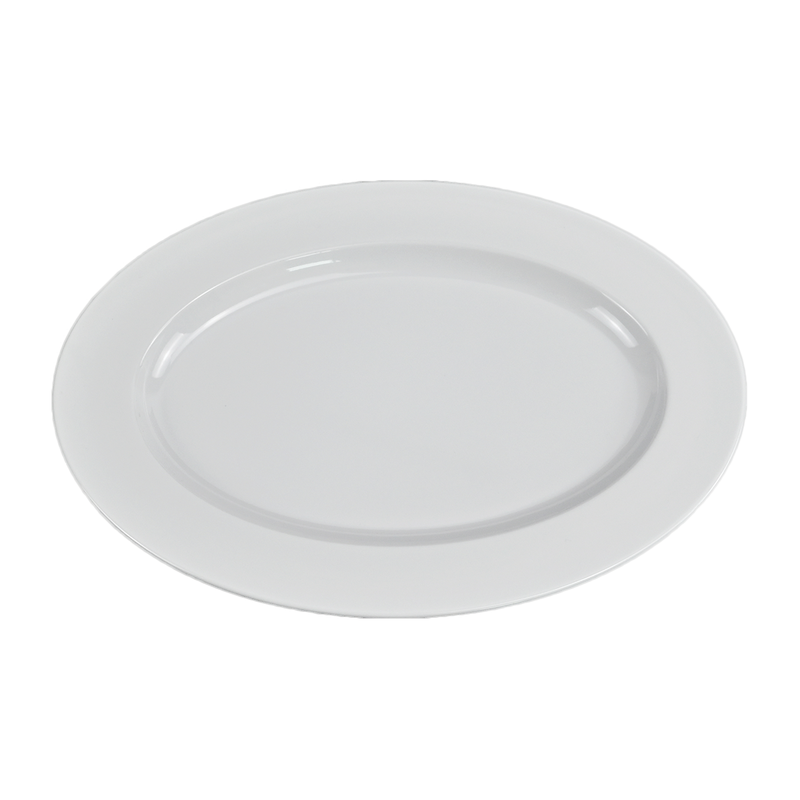 Vague Melamine White Oval Plate - Al Makaan Store