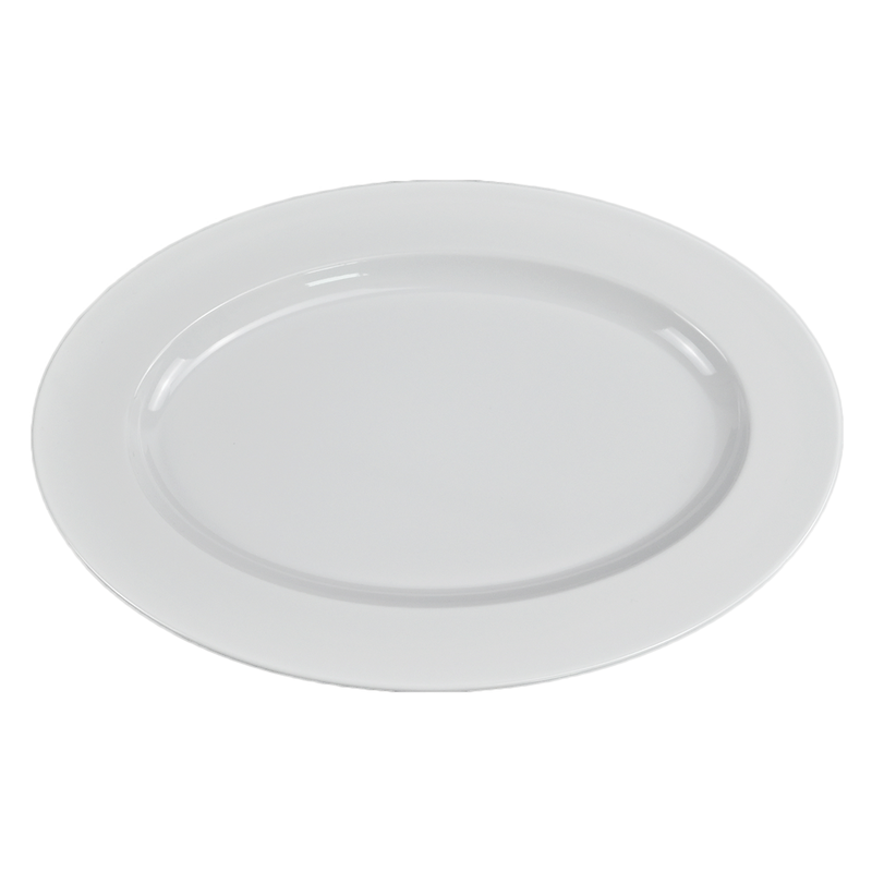 Vague Melamine White Oval Plate - Al Makaan Store