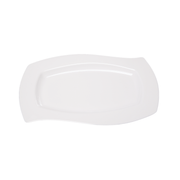 Vague Melamine White Rectangular Wavy Plate - Al Makaan Store