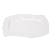 Vague Melamine White Rectangular Wavy Plate - Al Makaan Store