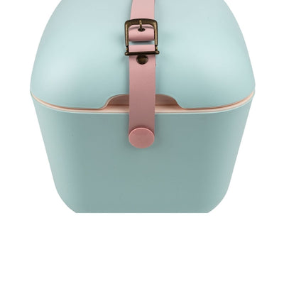 Polarbox 12L Classic Cooler Box with Leather Strap, Cyan & Baby Rose - Al Makaan Store