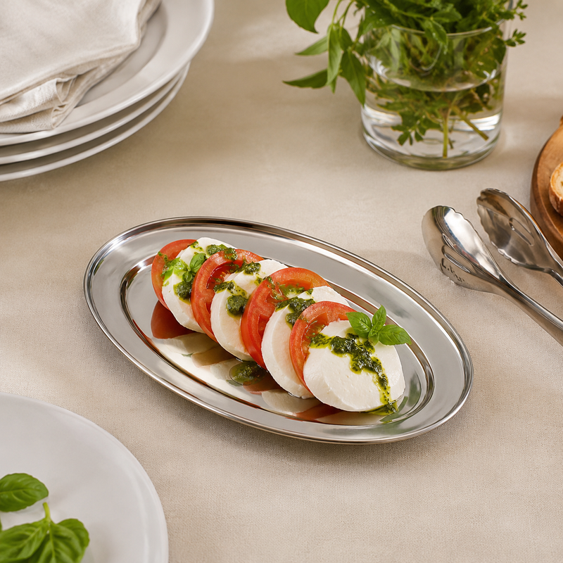 Stainless Steel Buffet Oval Tray- Al Makaan Store