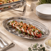 Stainless Steel Buffet Oval Tray- Al Makaan Store