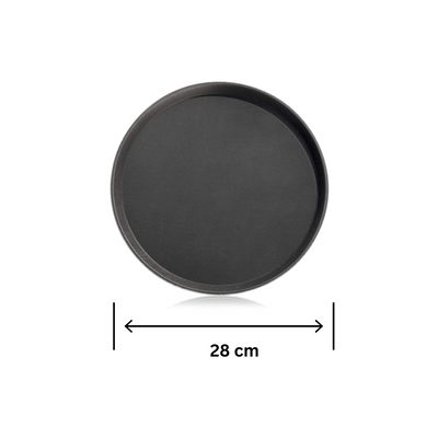 Vague Round Non Slip Plastic Tray with Rubber