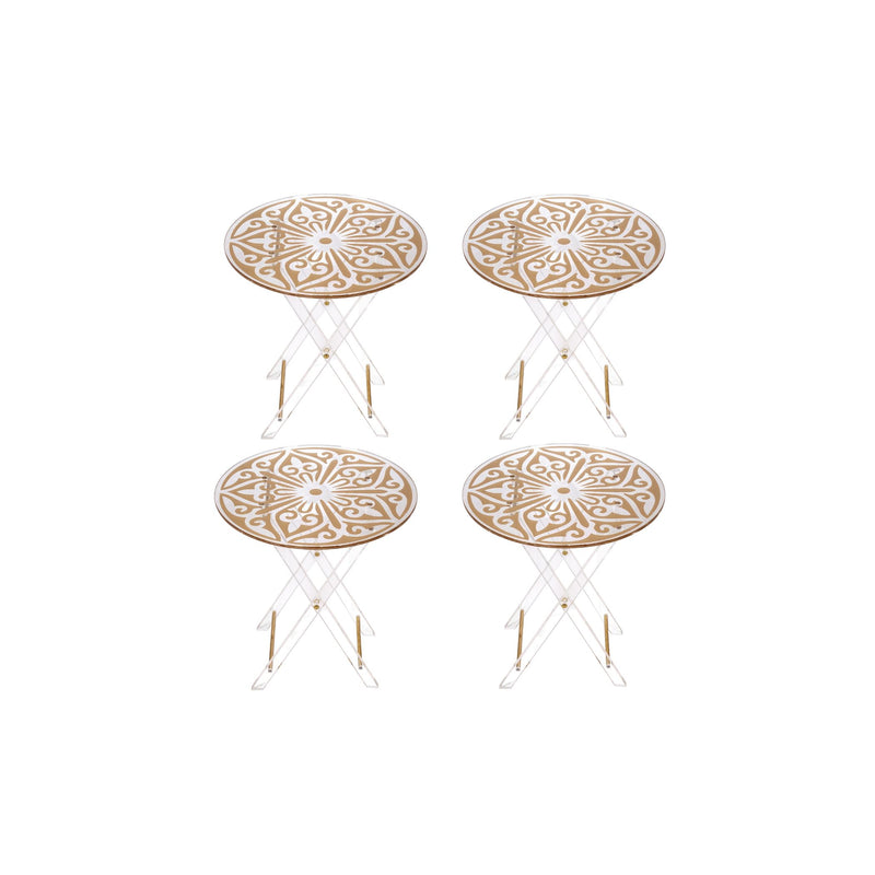 Vague Round Acrylic Round Tables Set - Al Makaan Store