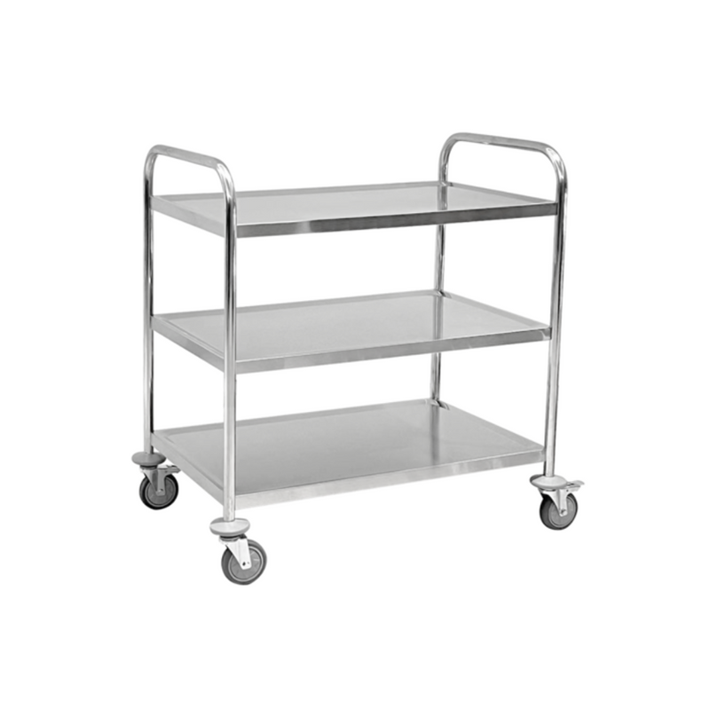 Jiwins 2 tier Stainless Steel Serving Trolley Round tube