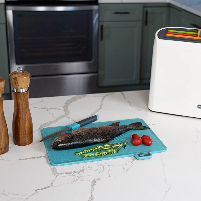 Smart 9 Pcs Chopping Board and Knife Set With UV Disinfect Holder - Al Makaan Store