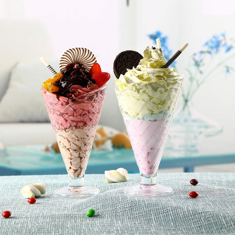 LX 6 Pieces Glass Ice Cream Cup 265 ml Set