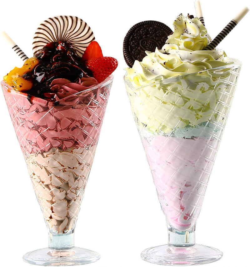LX 6 Pieces Glass Ice Cream Cup 265 ml Set