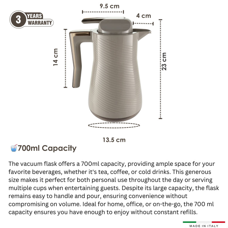 Via Veneto Safari Hazelnut Tea & Coffee Vacuum Flask 700 ml & 1 Liter