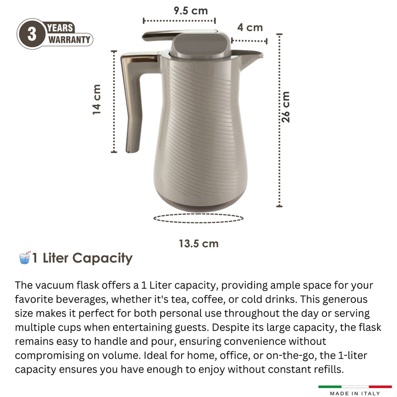 Via Veneto Safari Hazelnut Tea & Coffee Vacuum Flask 700 ml & 1 Liter